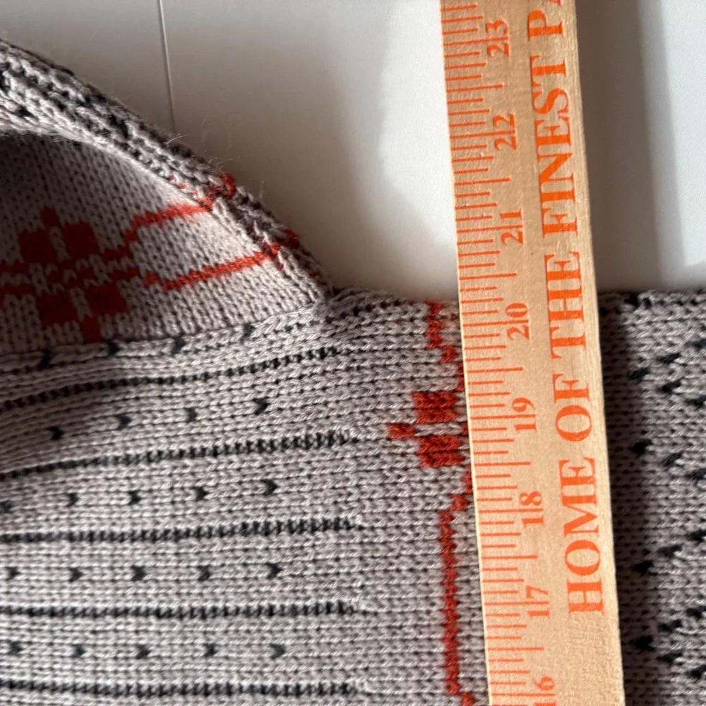 Clifton Place Mens Gray Red Black Fair Isle Knit Sweater Pullover Size Large‎